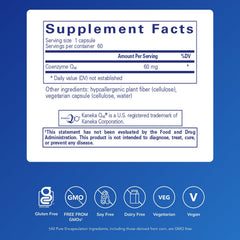 Front view of Pure Encapsulations CoQ10 bottle highlighting supplement quality.