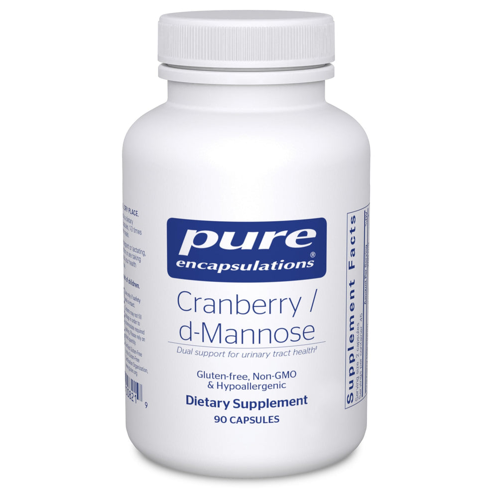 Pure Encapsulations Cranberry D-Mannose 90 capsules bottle and label.