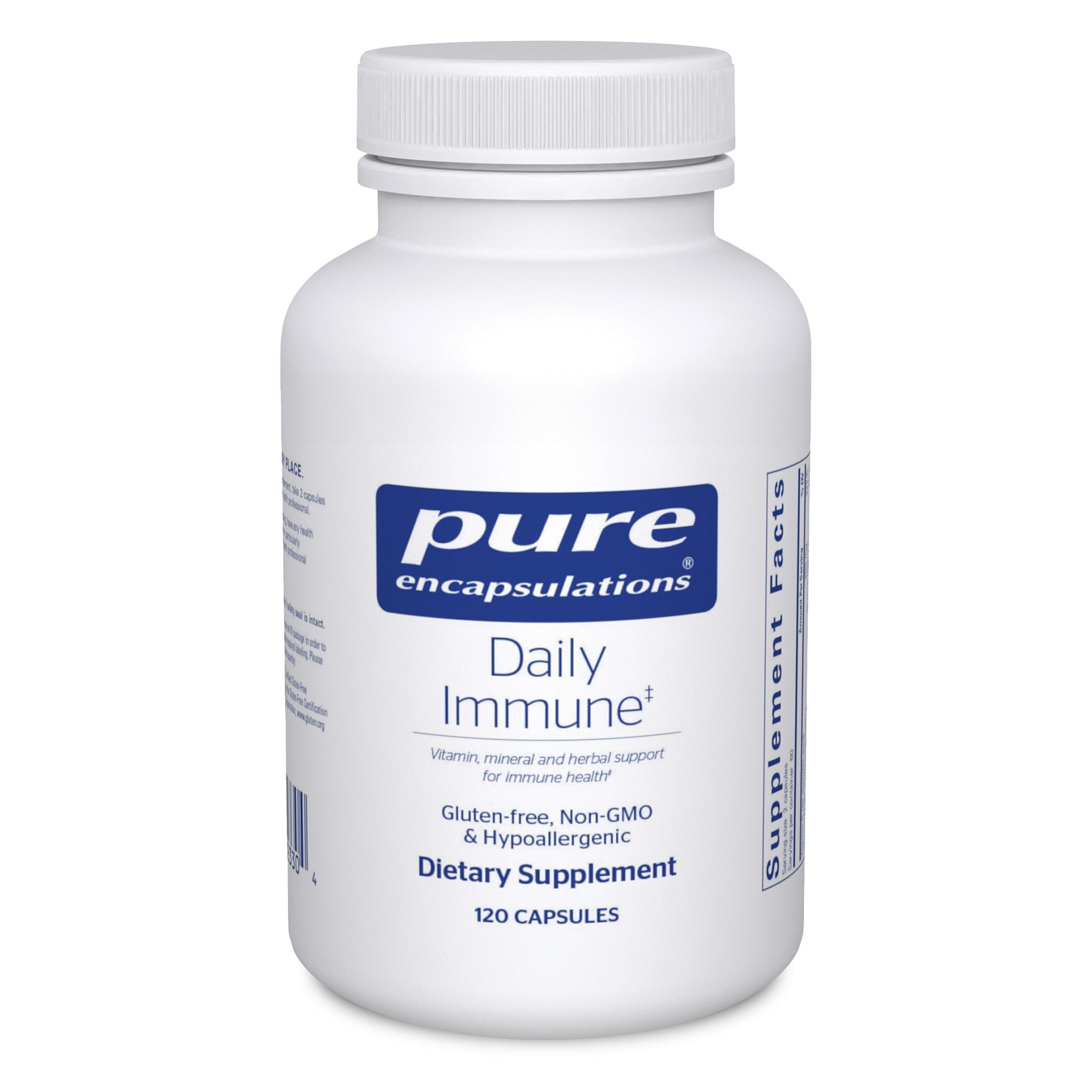 Pure Encapsulations Daily Immune bottle front view for daily immune support.