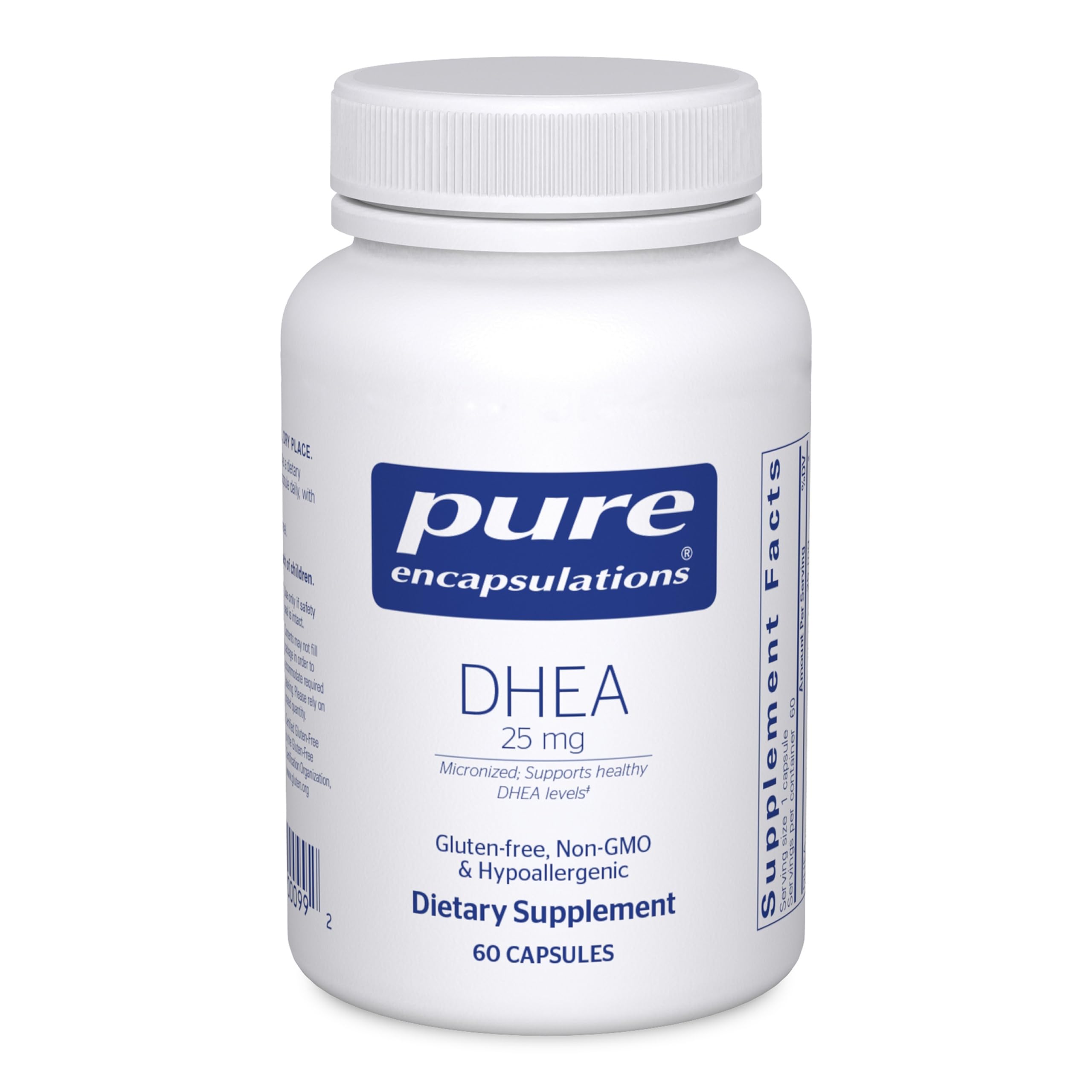 Pure Encapsulations DHEA 25 mg bottle with 60 capsules