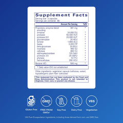 Close-up of vegetarian digestive enzyme capsules