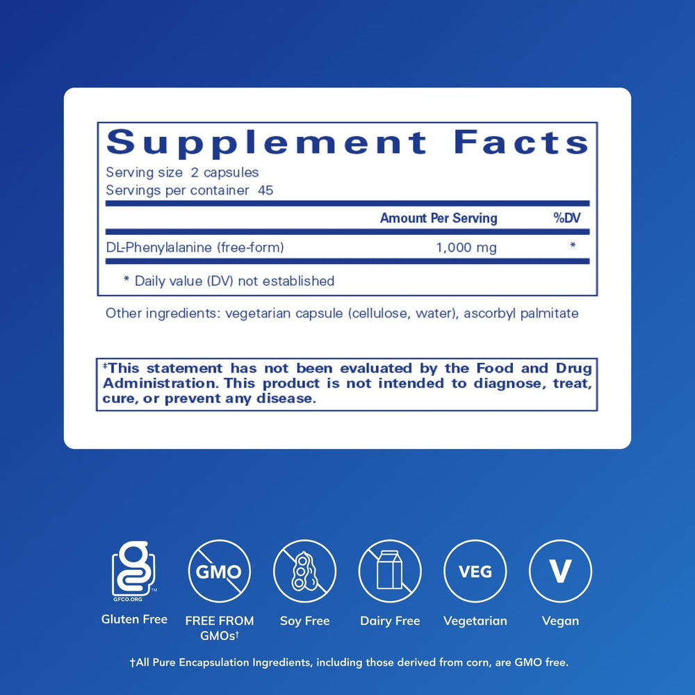 DL-Phenylalanine bottle label close-up