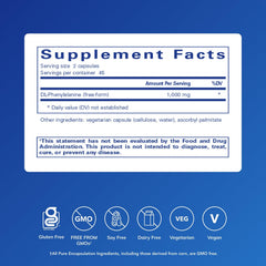 DL-Phenylalanine bottle label close-up