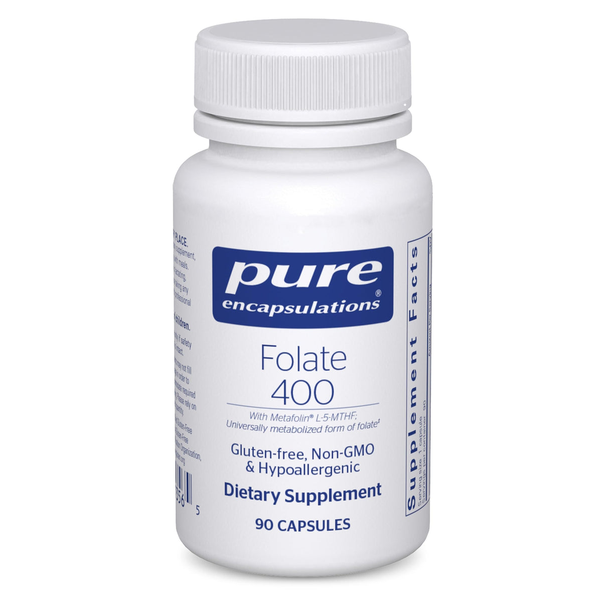 Hero image: Pure Encapsulations Folate 400 Metafolin bottle