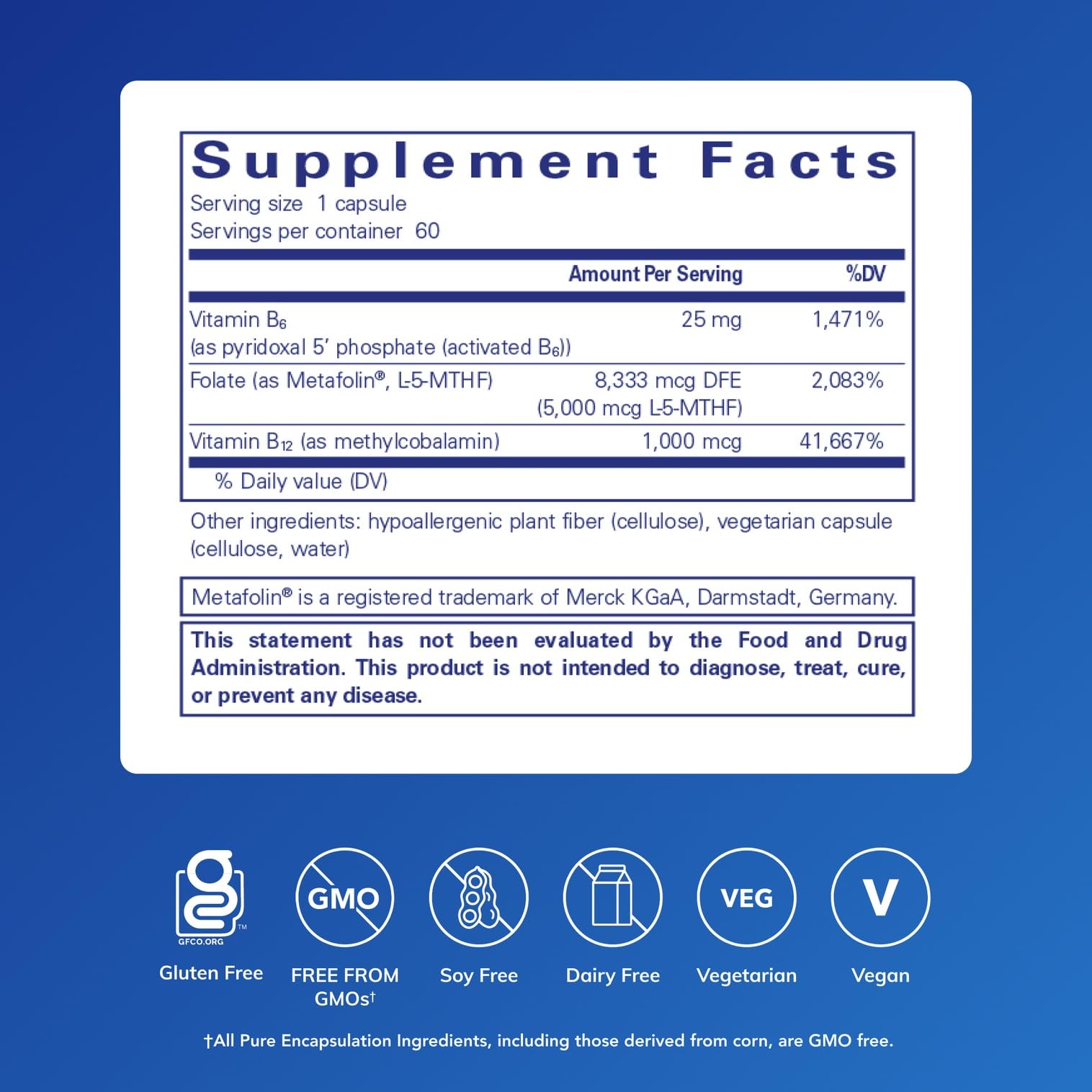 Close-up of product label on Folate 5,000 Plus bottle