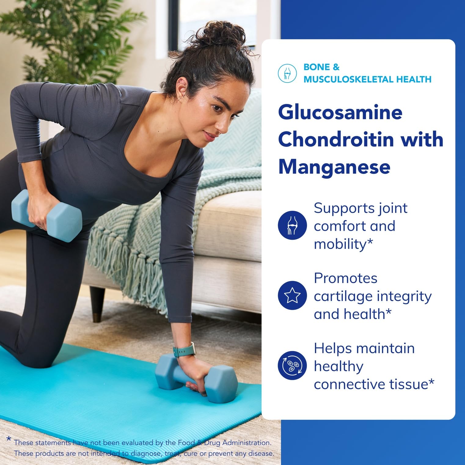 Supplement facts panel for glucosamine chondroitin with manganese