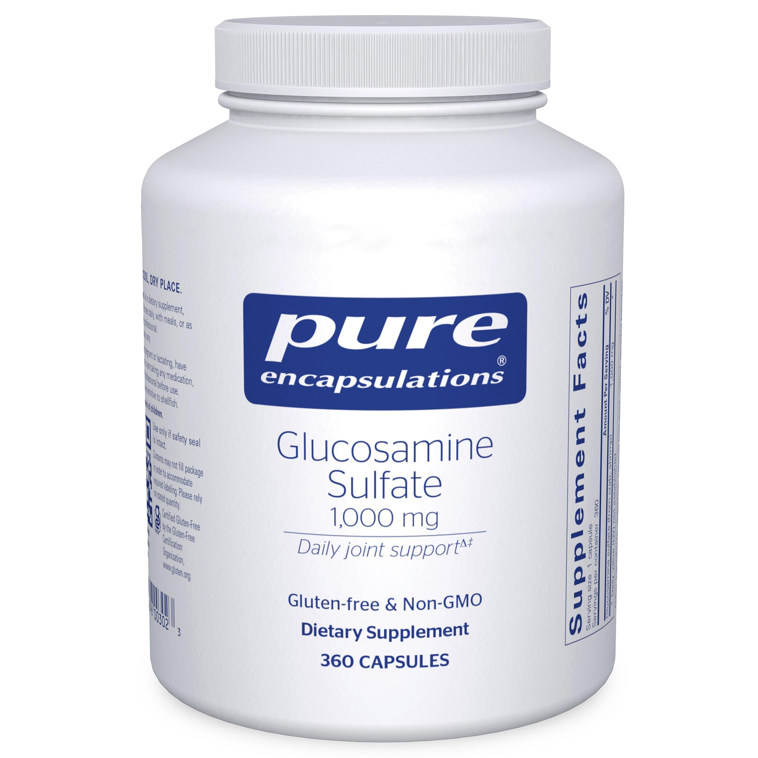 Bottle of Pure Encapsulations Glucosamine Sulfate 1000 mg