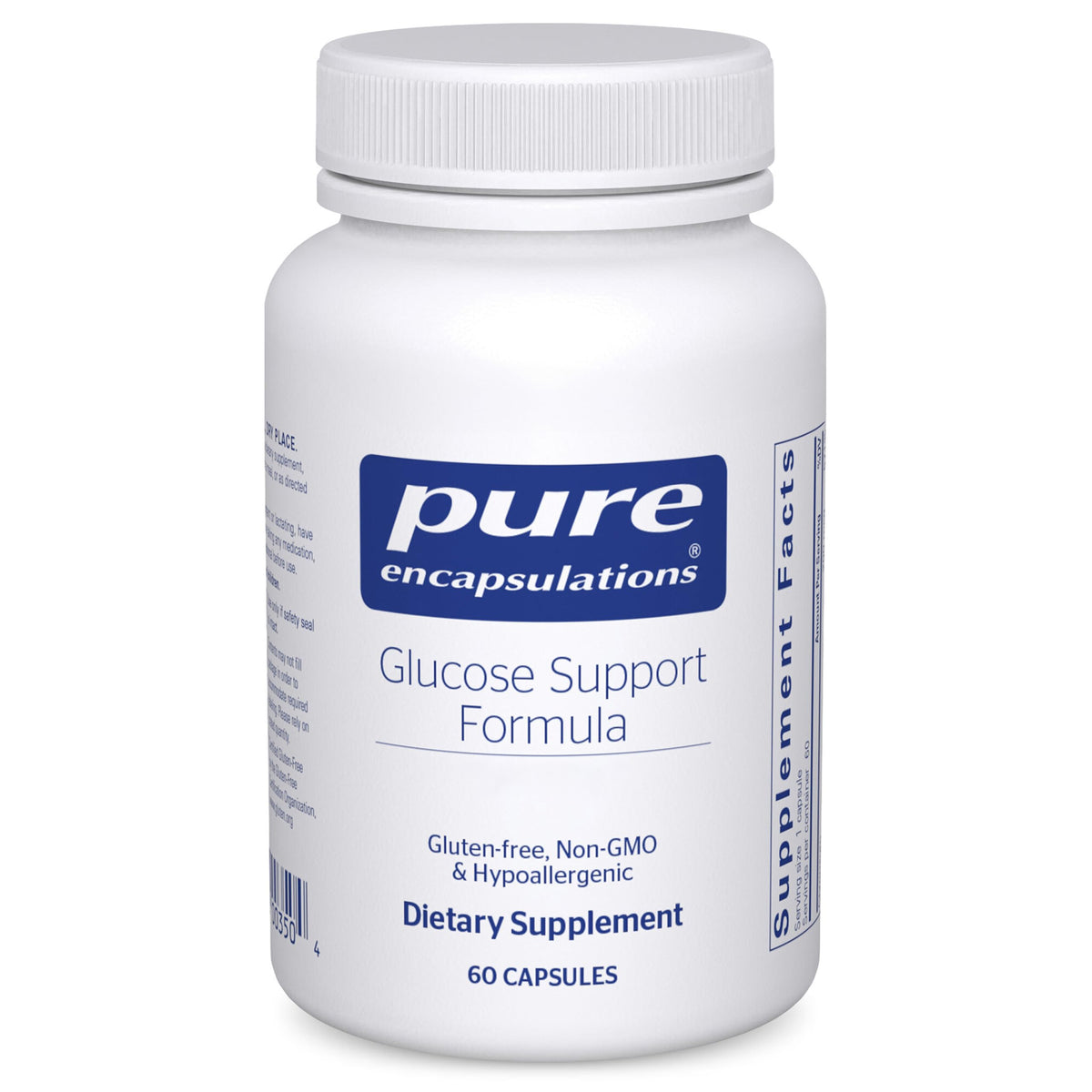 Bottle of Pure Encapsulations Glucose Support Formula with 60 capsules