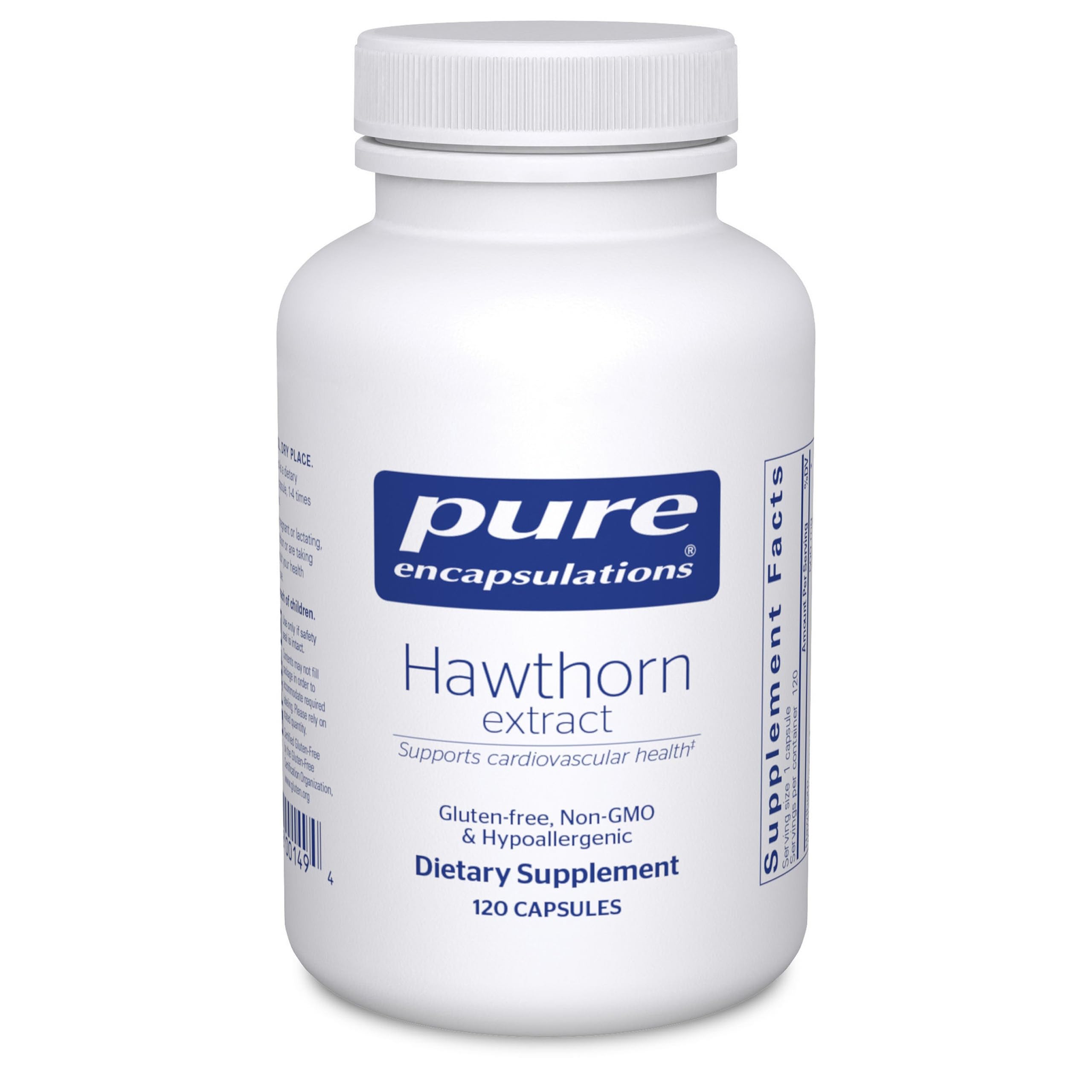 Pure Encapsulations Hawthorn Extract capsules may support cardiovascular wellness.