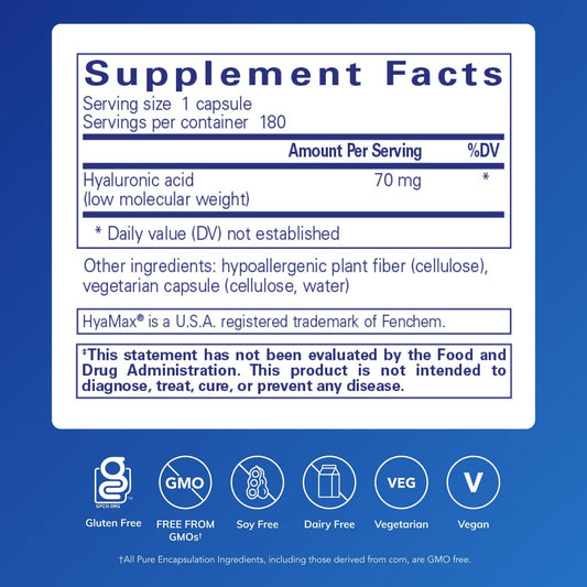 Close-up of Hyaluronic Acid bottle label