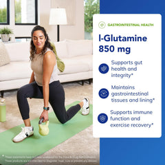 L-Glutamine 850 mg capsules close-up