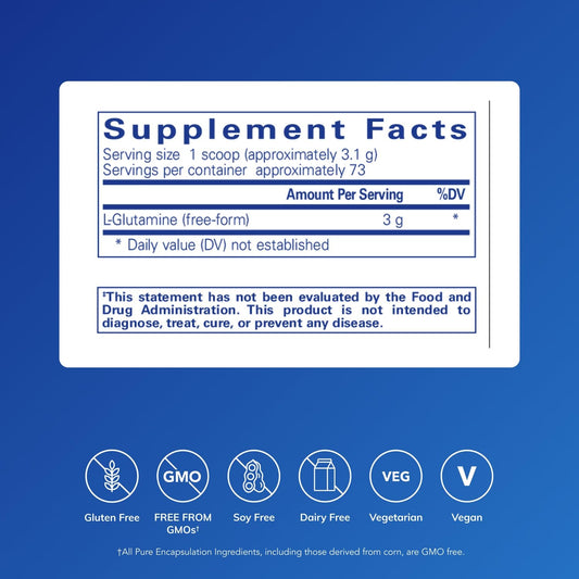 L-Glutamine powder bottle with scoop