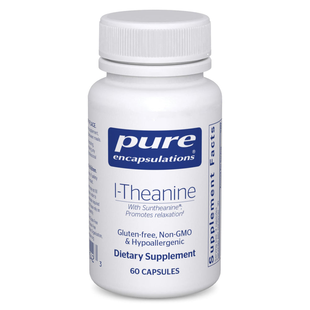 Pure Encapsulations L-Theanine bottle with label - 60 capsules