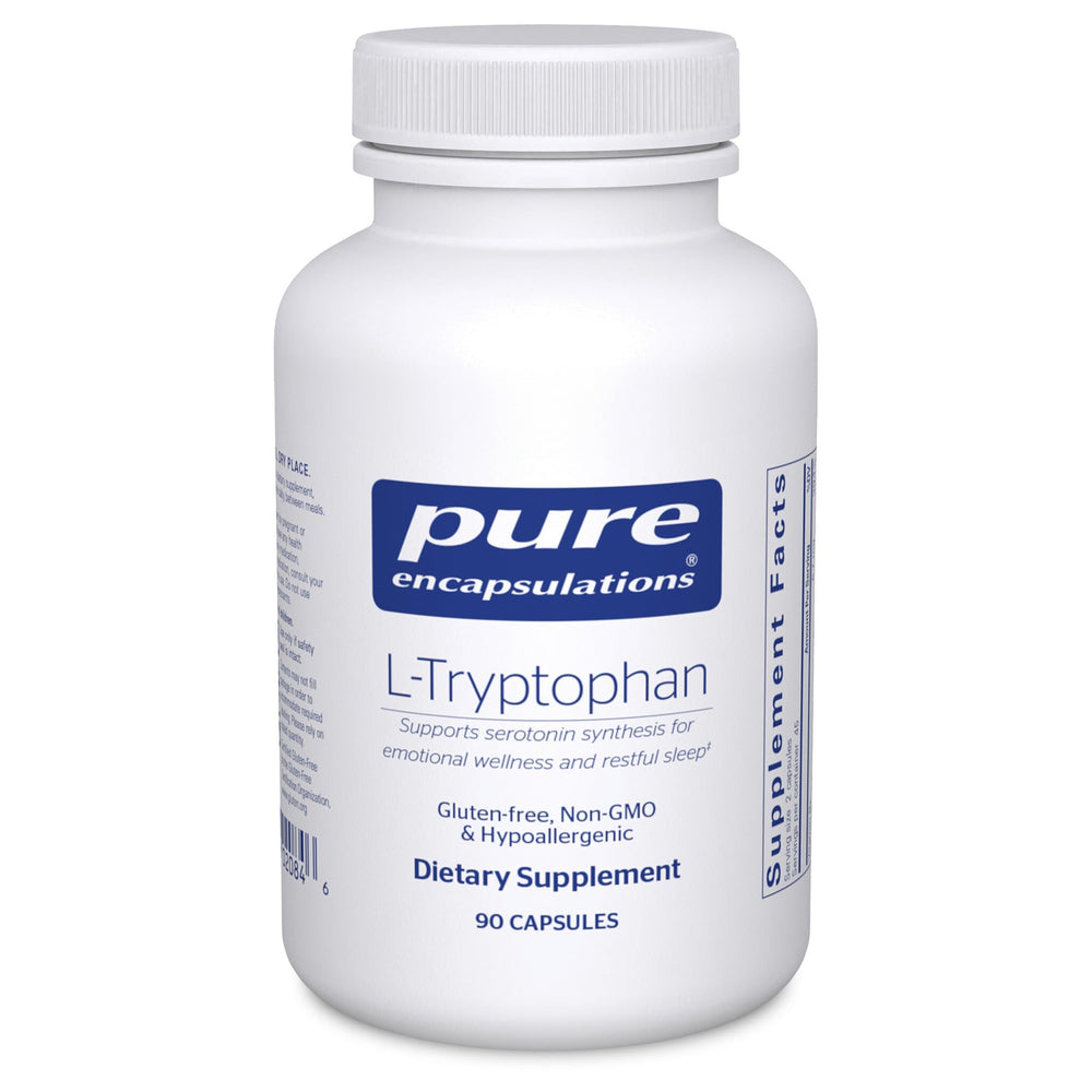 Pure Encapsulations L-Tryptophan bottle front – 90 capsules