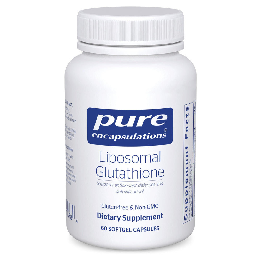 Front view of Pure Encapsulations Liposomal Glutathione bottle