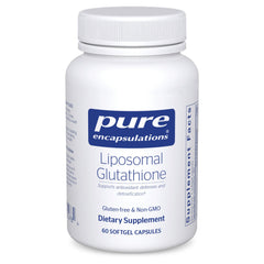 Front view of Pure Encapsulations Liposomal Glutathione bottle