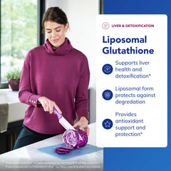 Pure Encapsulations Liposomal Glutathione softgels arranged for daily use
