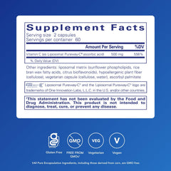 Packaging of Pure Encapsulations Liposomal Vitamin C