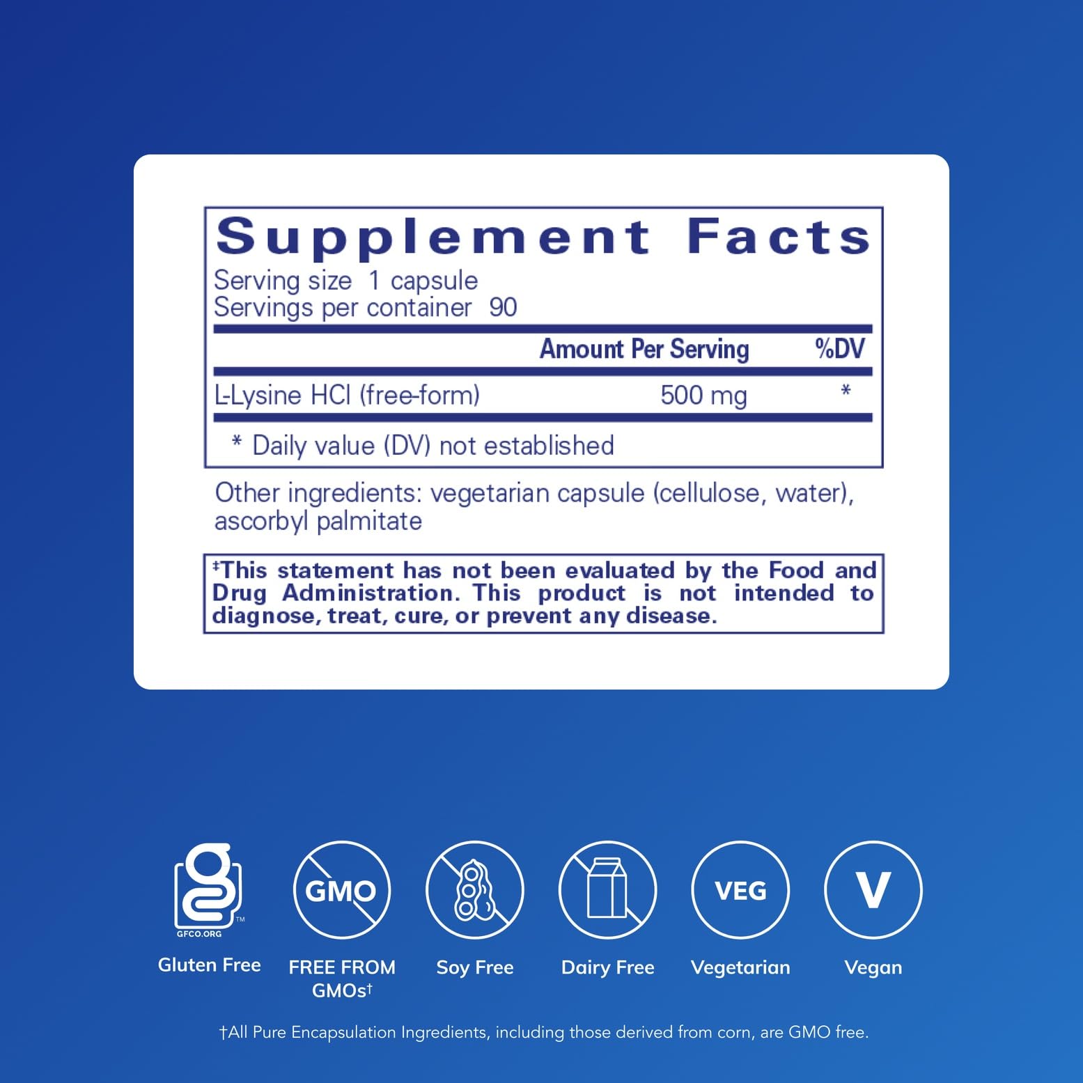 Close-up of L-Lysine immune support capsules
