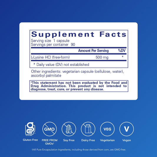 Close-up of L-Lysine immune support capsules