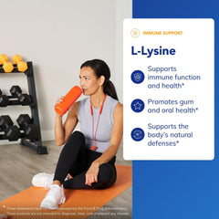 Label and ingredients information for Lysine supplement