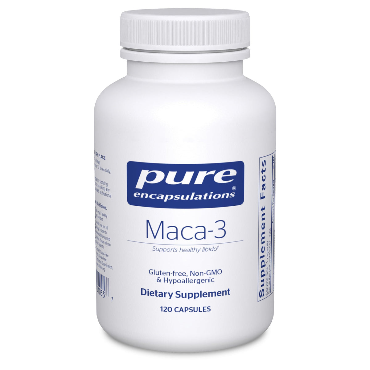 Bottle of Pure Encapsulations Maca-3 with label