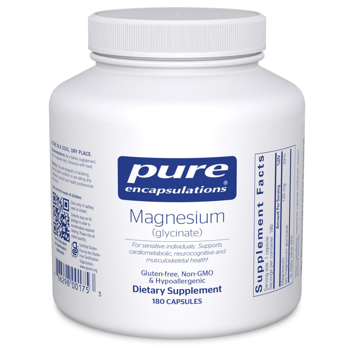 Pure Encapsulations Magnesium Glycinate bottle - 180 capsules