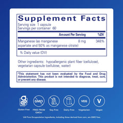 Manganese (Aspartate/Citrate) capsules close-up
