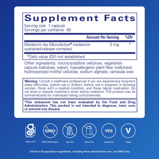 Close-up of Melatonin-SR extended-release capsules