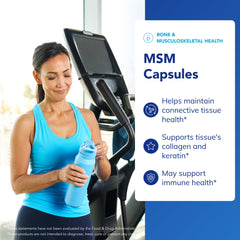 Close-up of MSM supplement capsules