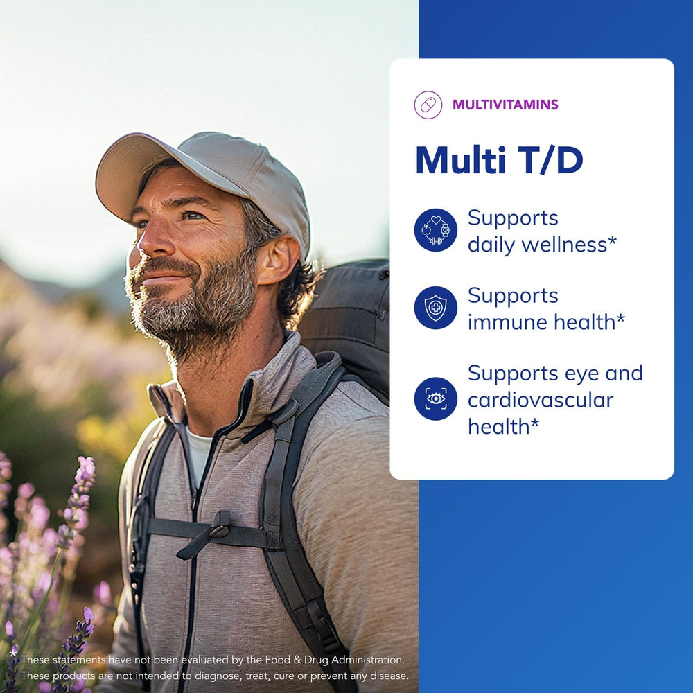 Nutrition facts panel of Multi T/D supplement