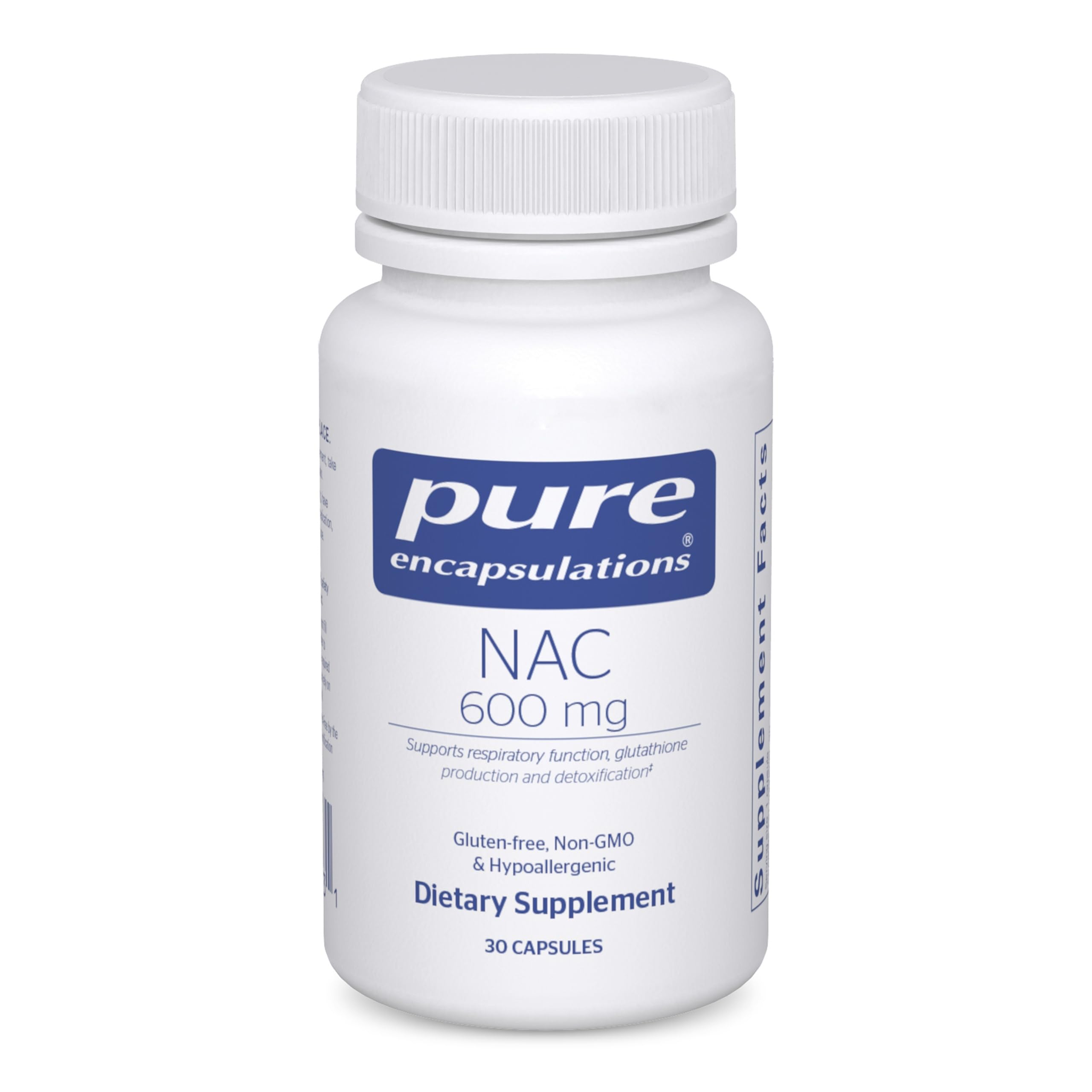 Pure Encapsulations NAC 600 mg bottle – front label