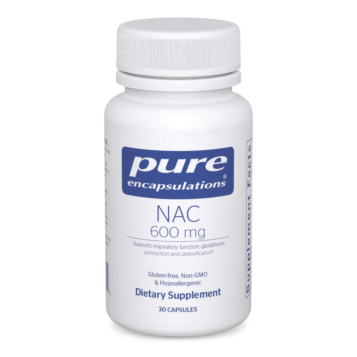 Pure Encapsulations NAC 600 mg bottle – front label