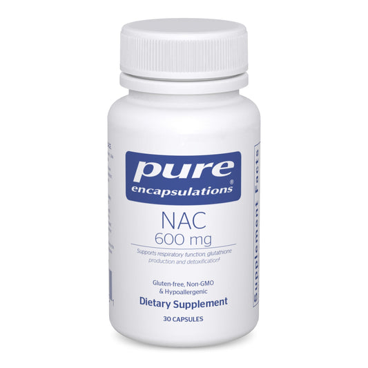 Pure Encapsulations NAC 600 mg bottle – front label