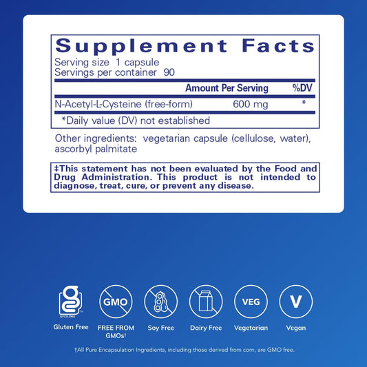 NAC 600 mg bottle label details