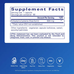 NAC 600 mg bottle label details