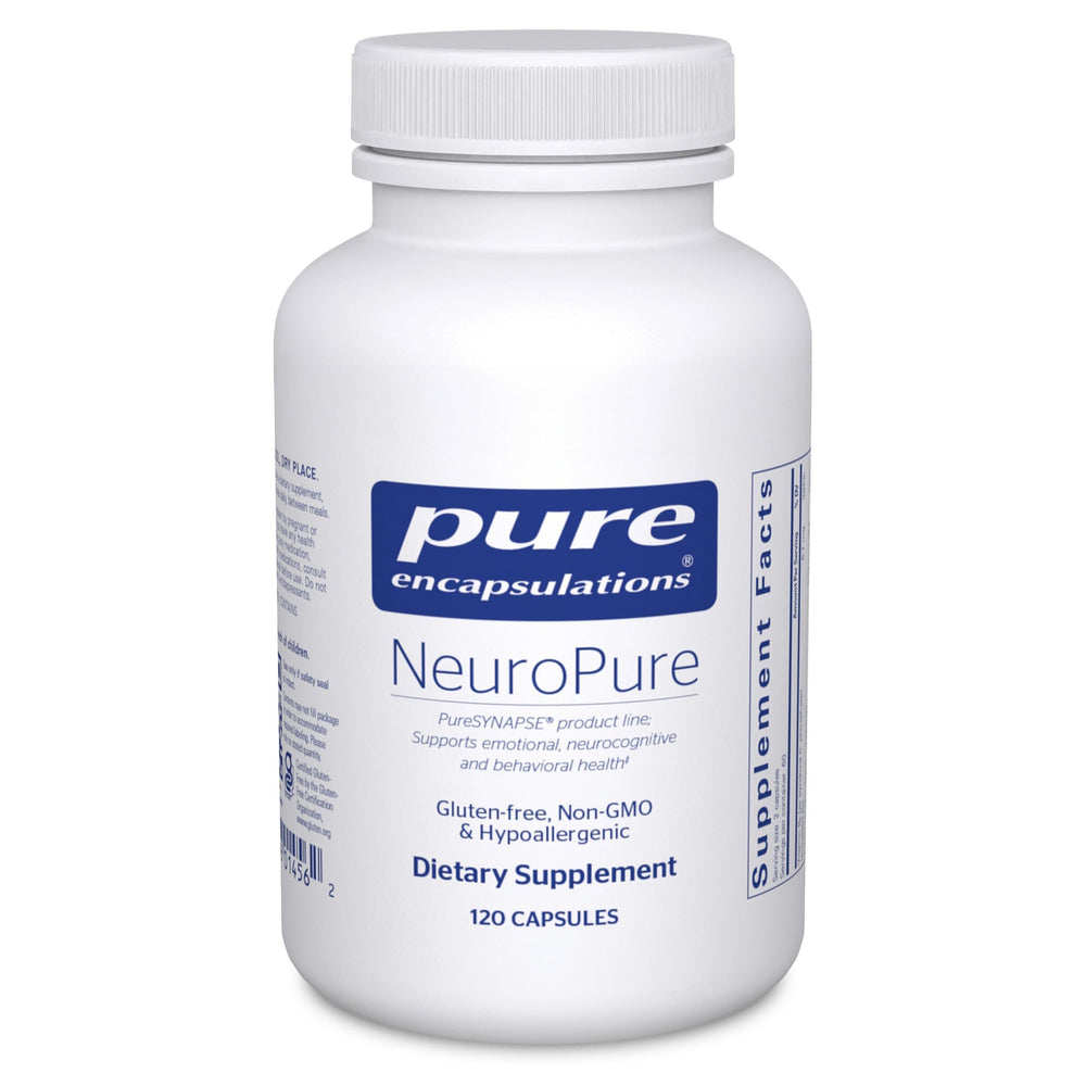 Bottle front view of Pure Encapsulations NeuroPure 120 capsules