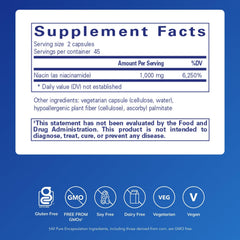 Close-up of Pure Encapsulations Niacinamide bottle and label