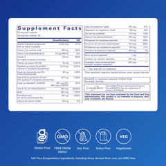 Pure Encapsulations Nutrient 950 A bottle label detailing copper and iron-free formula