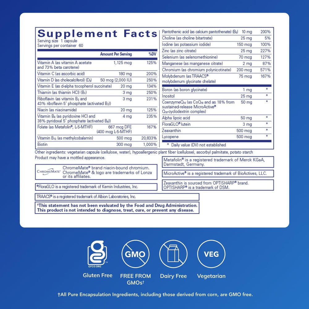 Close-up of Pure Encapsulations O.N.E. Multivitamin bottle