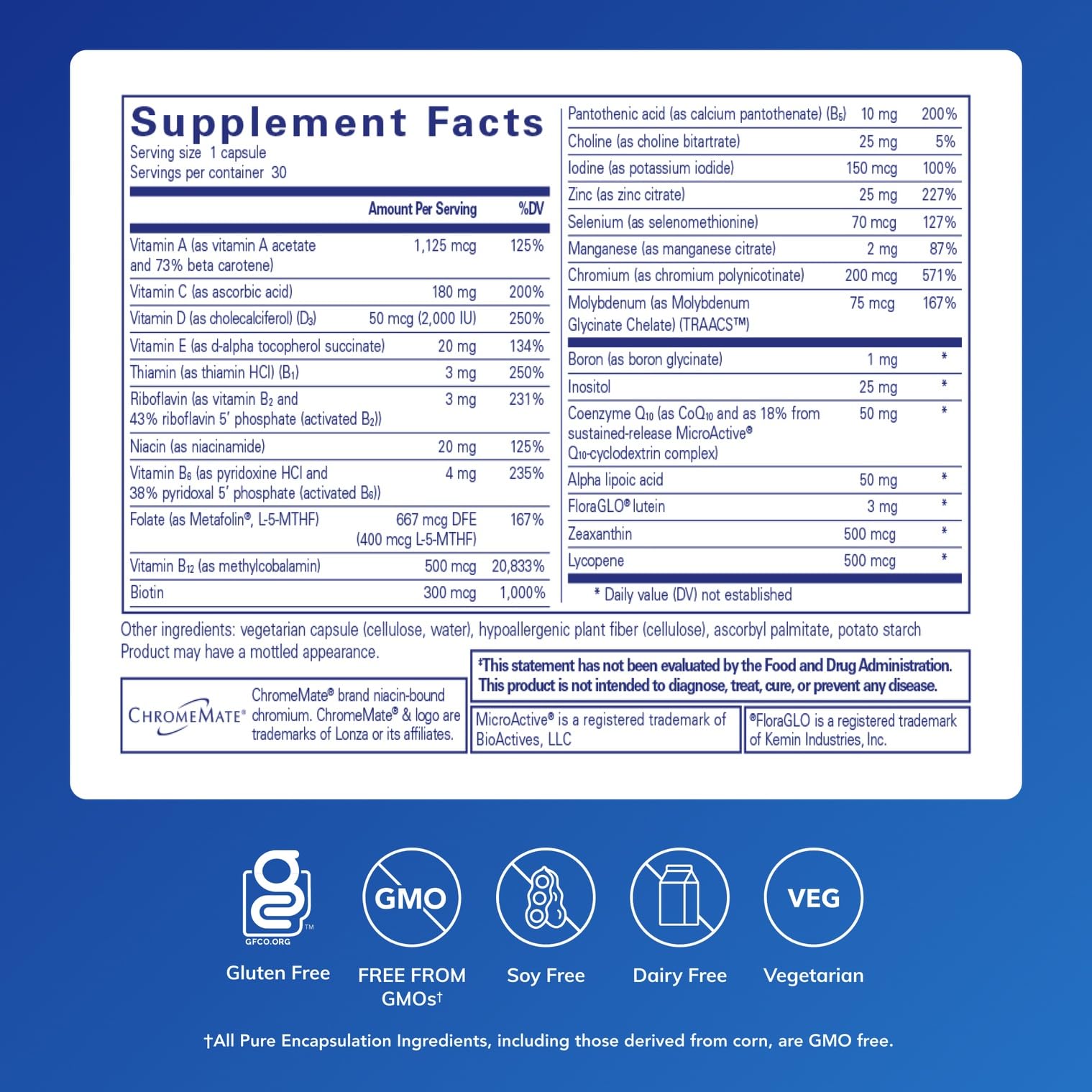 Close-up of O.N.E. Multivitamin cap