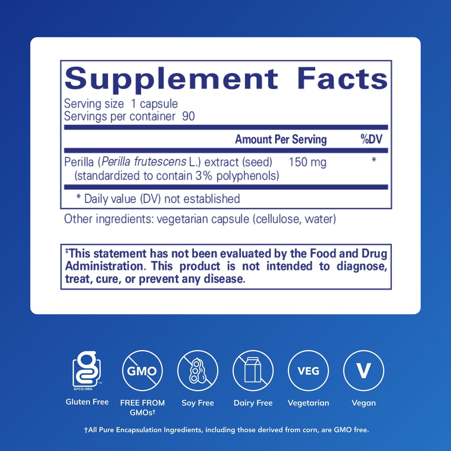 Pure Encapsulations Perilla Extract capsules ready for daily health routine.