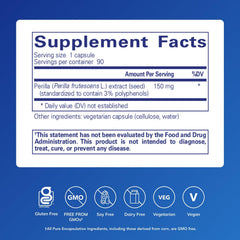 Pure Encapsulations Perilla Extract capsules ready for daily health routine.