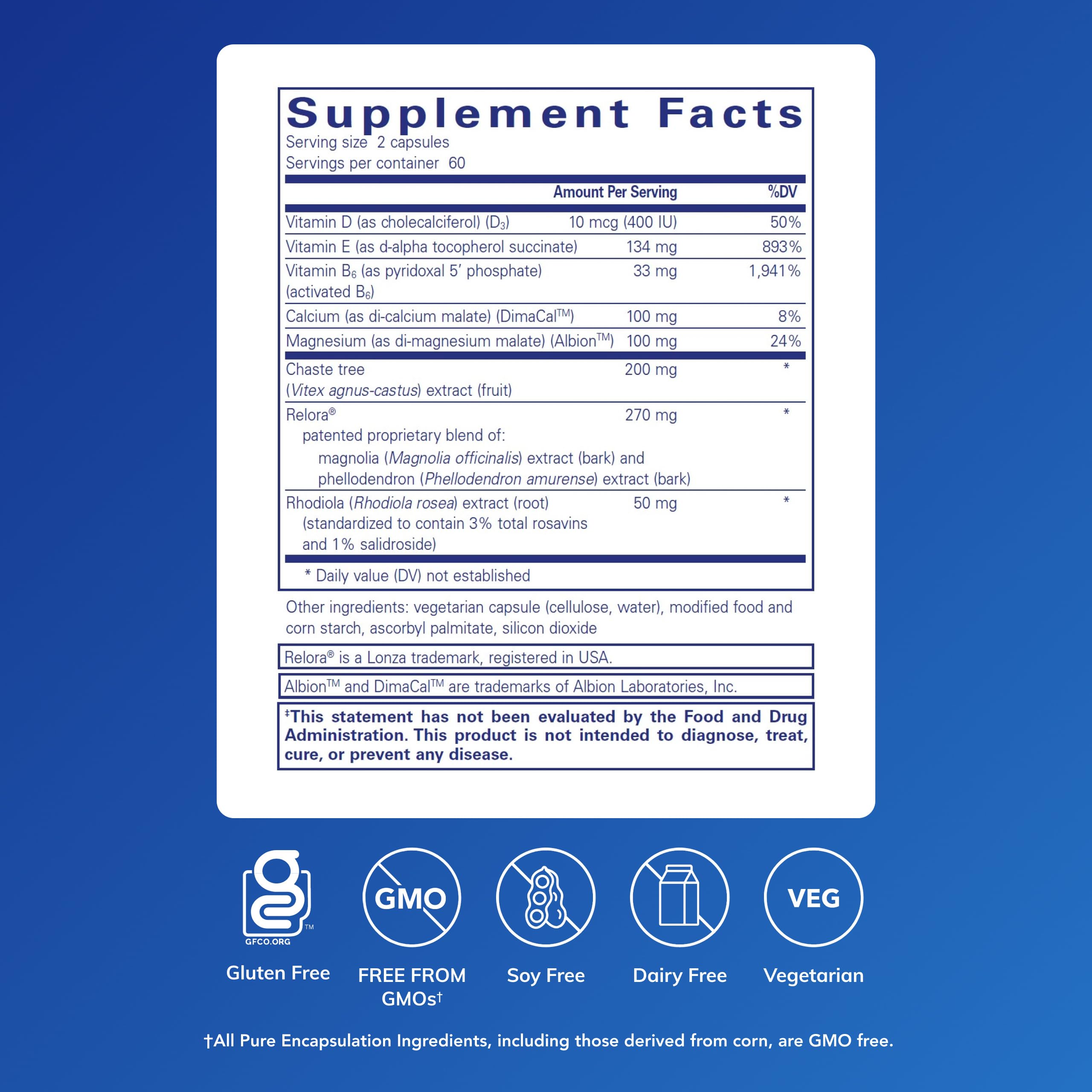 Close-up of PMS Essentials capsules