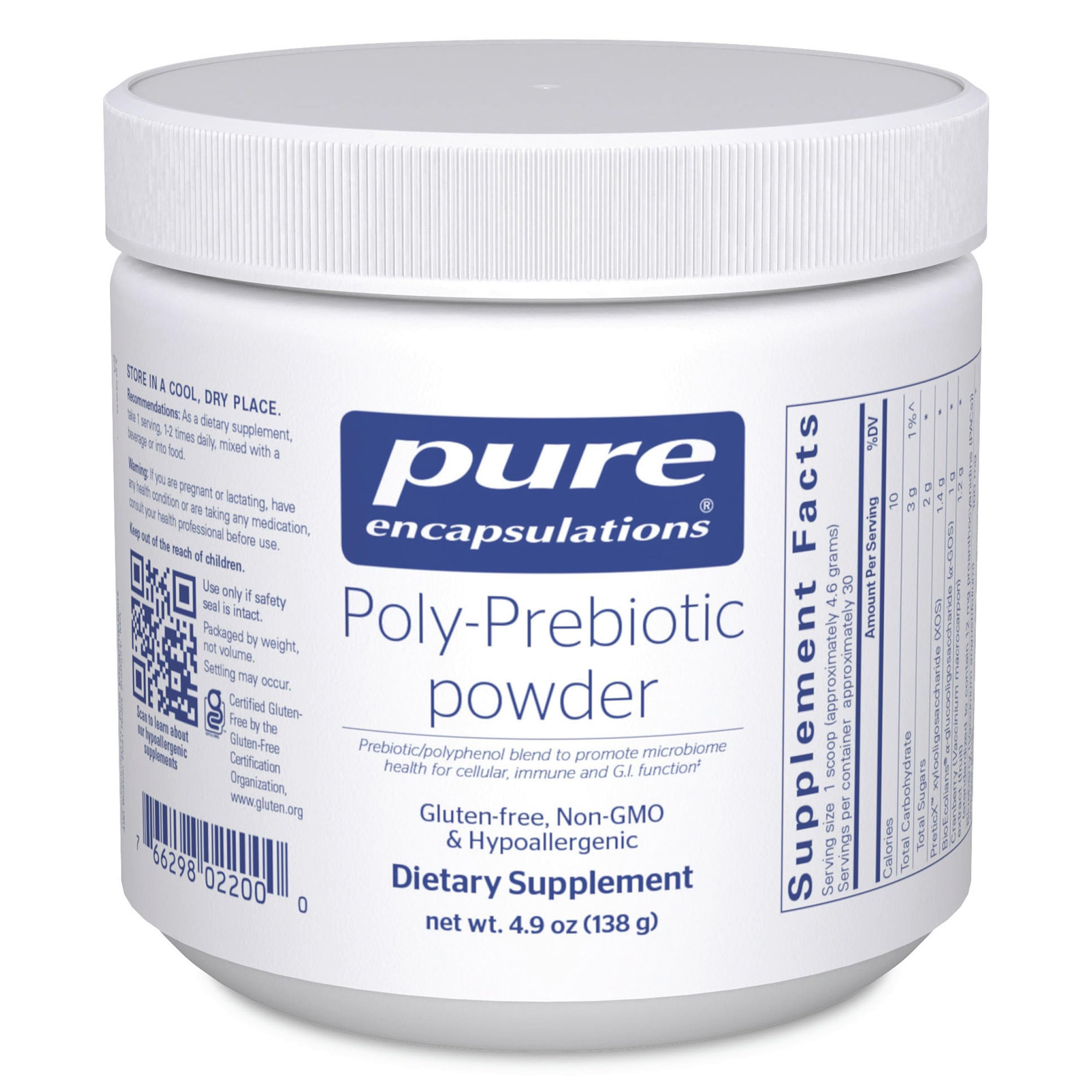 Pure Encapsulations Poly-Prebiotic Powder container and scoop