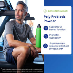 Illustration of prebiotics and polyphenols aiding gut microbiome