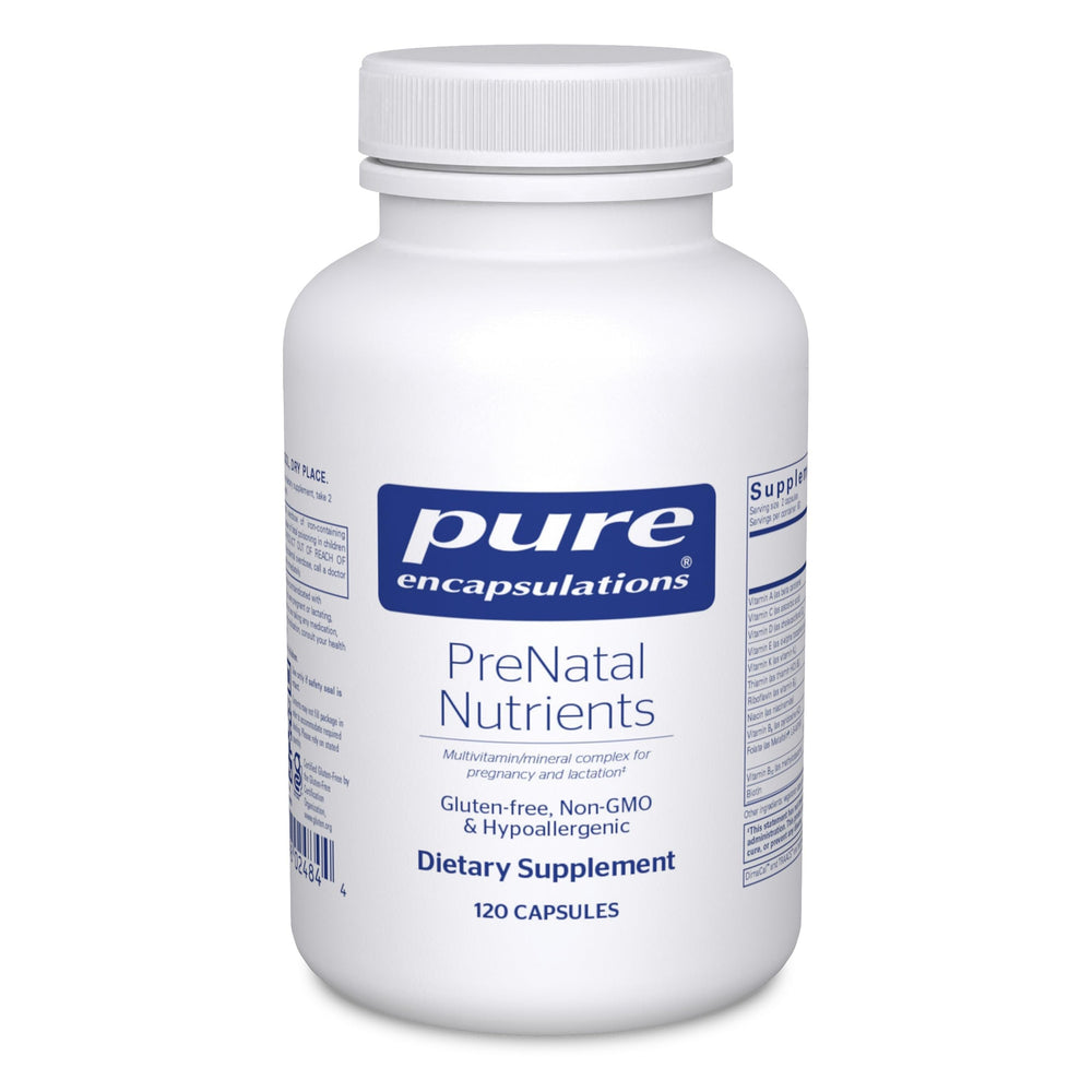 Front view of Pure Encapsulations PreNatal Nutrients bottle