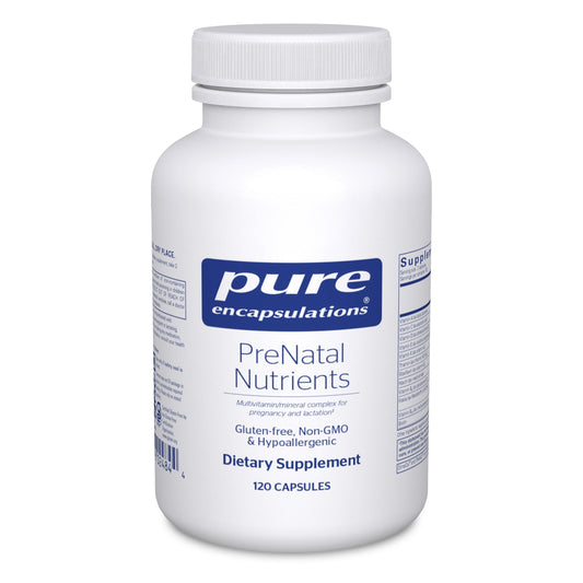 Front view of Pure Encapsulations PreNatal Nutrients bottle