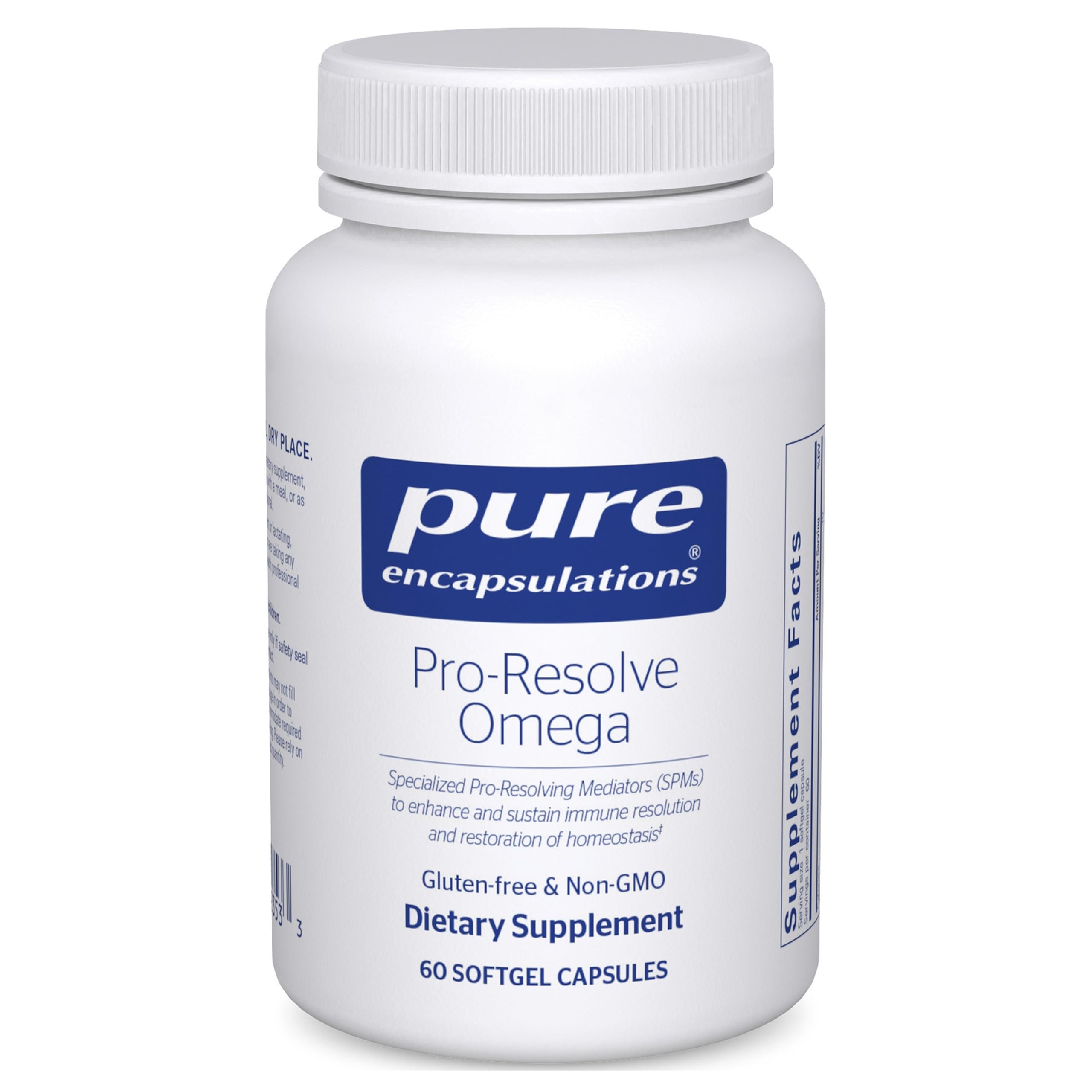Bottle of Pure Encapsulations Pro-Resolve Omega 60 softgels
