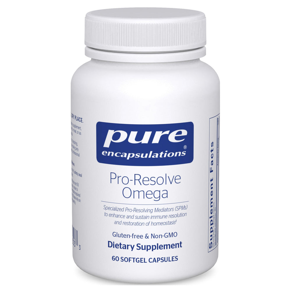 Pure Encapsulations Pro-Resolve Omega bottle for heart health support.